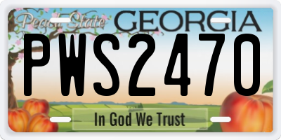 GA license plate PWS2470