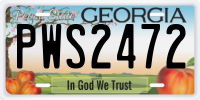 GA license plate PWS2472