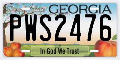 GA license plate PWS2476