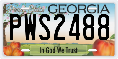 GA license plate PWS2488