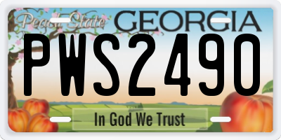 GA license plate PWS2490