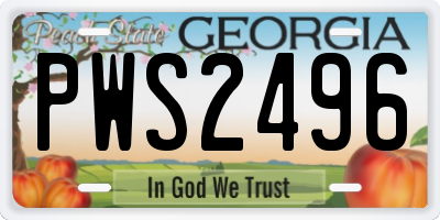 GA license plate PWS2496