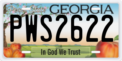 GA license plate PWS2622