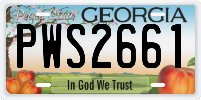 GA license plate PWS2661