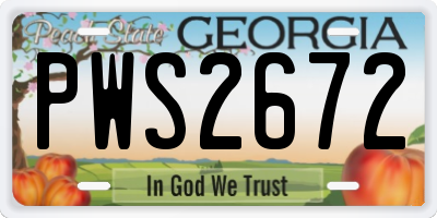 GA license plate PWS2672