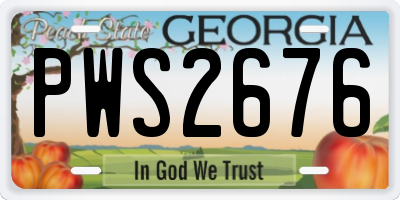 GA license plate PWS2676