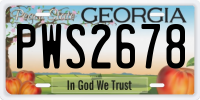 GA license plate PWS2678