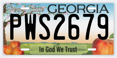 GA license plate PWS2679
