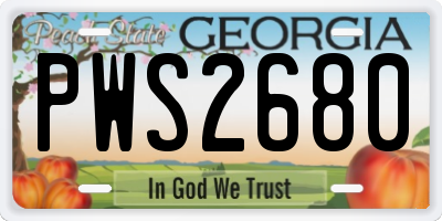 GA license plate PWS2680