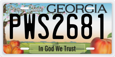 GA license plate PWS2681