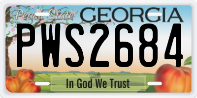 GA license plate PWS2684
