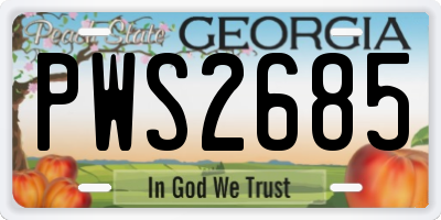 GA license plate PWS2685