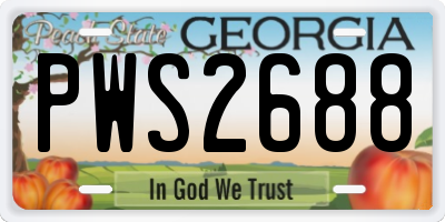 GA license plate PWS2688