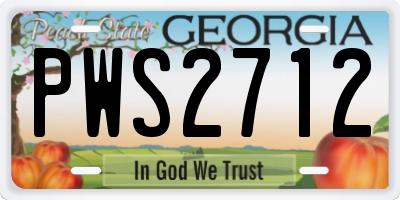 GA license plate PWS2712