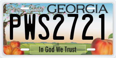 GA license plate PWS2721