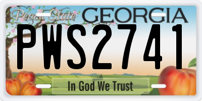 GA license plate PWS2741