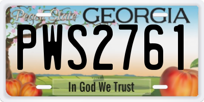 GA license plate PWS2761