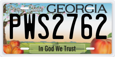 GA license plate PWS2762