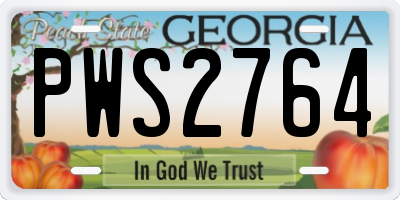 GA license plate PWS2764