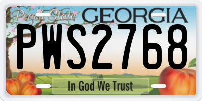 GA license plate PWS2768