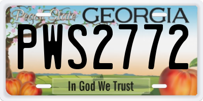 GA license plate PWS2772