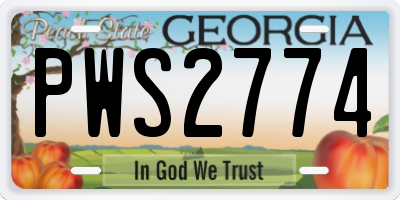 GA license plate PWS2774