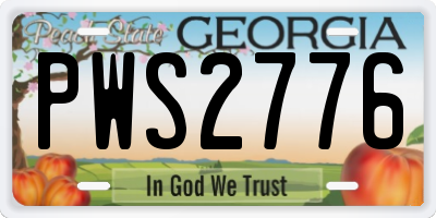 GA license plate PWS2776