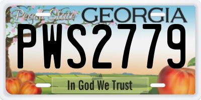 GA license plate PWS2779