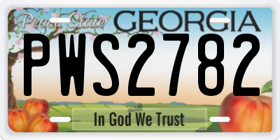 GA license plate PWS2782
