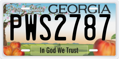GA license plate PWS2787