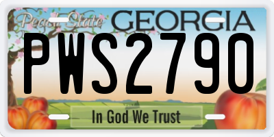 GA license plate PWS2790