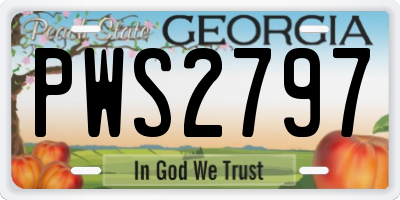 GA license plate PWS2797