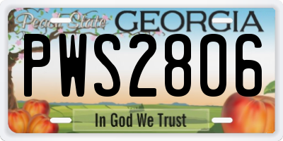 GA license plate PWS2806