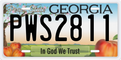 GA license plate PWS2811