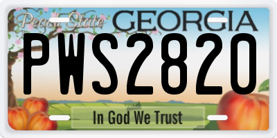 GA license plate PWS2820