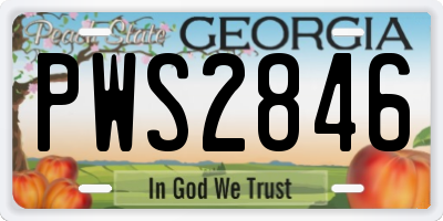 GA license plate PWS2846
