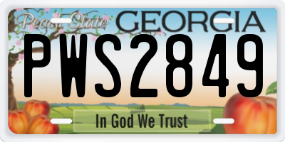 GA license plate PWS2849