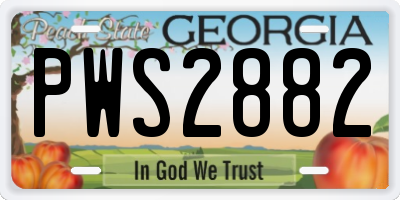 GA license plate PWS2882