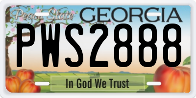 GA license plate PWS2888