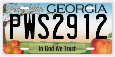 GA license plate PWS2912