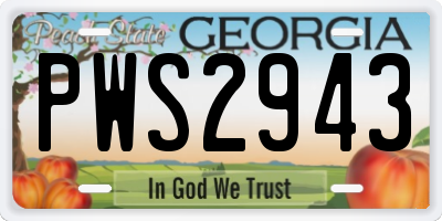 GA license plate PWS2943