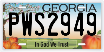 GA license plate PWS2949