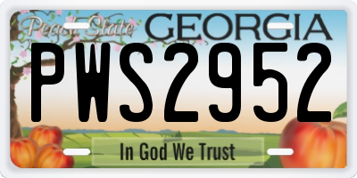 GA license plate PWS2952