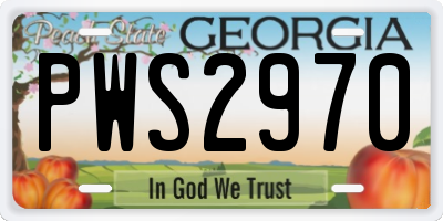 GA license plate PWS2970