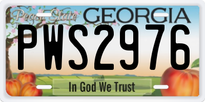 GA license plate PWS2976