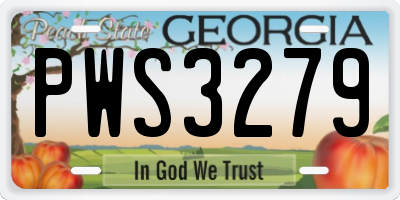 GA license plate PWS3279