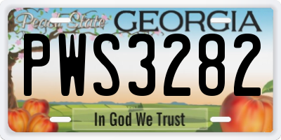 GA license plate PWS3282