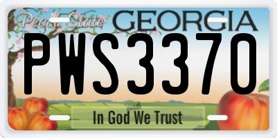 GA license plate PWS3370