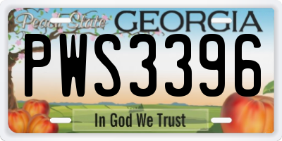 GA license plate PWS3396