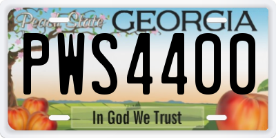 GA license plate PWS4400